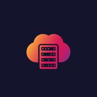 mainframe, hosting, icono de vector de almacenamiento en la nube