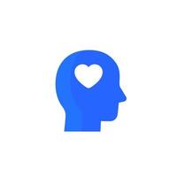 Head and heart vector icon