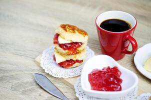 Scone dessert and coffee photo