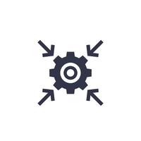 Integration process, technology icon with cogwheel vector