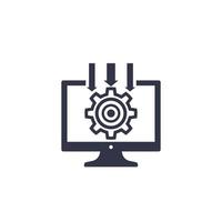 Integration system, computer technology icon vector