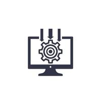 Integration system, computer technology icon vector