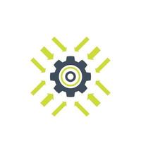 Integration system, technology icon vector
