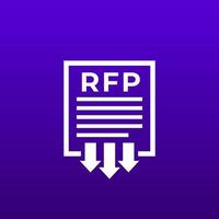 rfp, enviar solicitud de icono de vector de propuesta