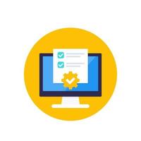 Project management, planning software icon vector