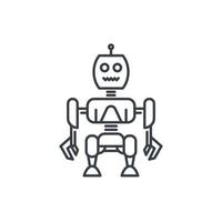 Robotics, robot vector illustration in linear style