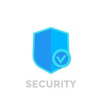 escudo con marca de verificación, icono de vector de seguridad