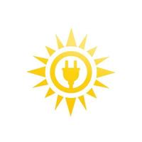 icono de vector de energía solar en blanco