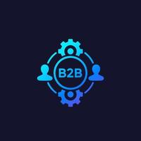 b2b, icono de vector de negocio