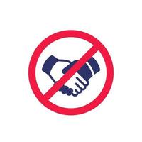 no handshake sign, stop shaking hands icon vector