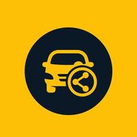 icono de servicio de carsharing, vector de señal