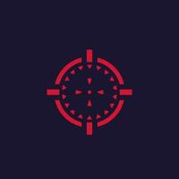 crosshair, vector, red on dark background vector