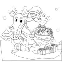 Beautiful Christmas vector illustration for coloring page