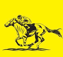 horse racing man logo vector