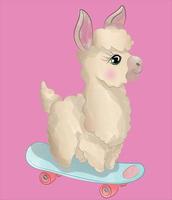baby llama watercolor