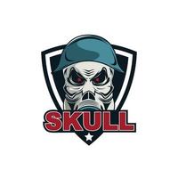 Skull with gas mask illustration vector