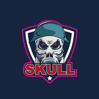 Skull with gas mask illustration vector