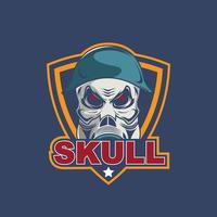 Skull with gas mask illustration vector