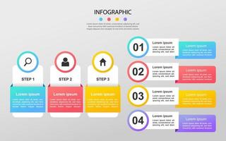 visualización de datos empresariales moderna. diagrama del proceso. elementos abstractos de gráfico, diagrama con pasos, opciones. plantilla de negocio de vector para presentación. concepto creativo para infografía