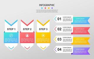 visualización de datos empresariales moderna. diagrama del proceso. elementos abstractos de gráfico, diagrama con pasos, opciones. plantilla de negocio de vector para presentación. concepto creativo para infografía