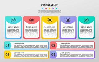 Modern Business data visualization. Process chart. Abstract elements of graph, diagram with steps, options. Vector business template for presentation. Creative concept for infographic