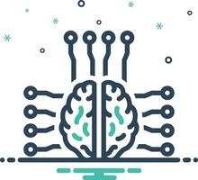Mix icon for brain vector