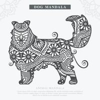 DOG Mandala Vector. Vintage decorative elements. Oriental pattern, vector illustration.