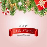 Christmas Holiday Party Background. Happy New Year and Merry Christmas Poster Template. Vector Illustration