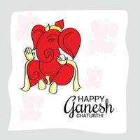 illustration of a Background for Indian Festival Happy Ganesh Chaturthi. vector