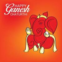 illustration of a Background for Indian Festival Happy Ganesh Chaturthi. vector