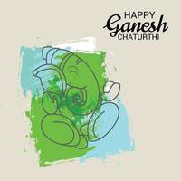 illustration of a Background for Indian Festival Happy Ganesh Chaturthi. vector