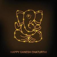 illustration of a Background for Indian Festival Happy Ganesh Chaturthi. vector