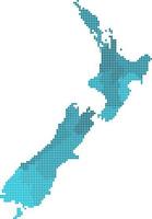 Blue circle New Zealand map on white background. Vector illustration.