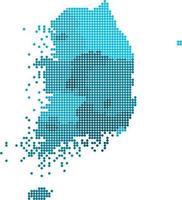 Blue circle South Korea map on white background. vector