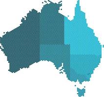 Blue circle Australia map on white background. Vector illustration.
