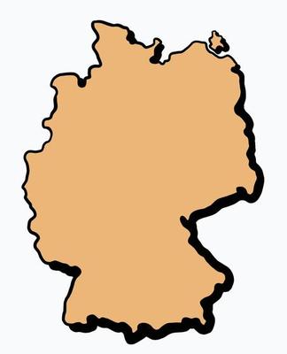 Doodle freehand drawing of Germany map.