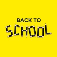 Back to school concept, Black pencil typography. vector