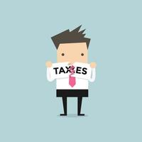 Businessman Teared Taxes paper. finance and profit concept. vector