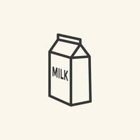 Milk box icon vector