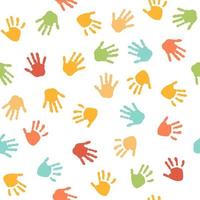 Seamless Pattern. Print of Hands. vector