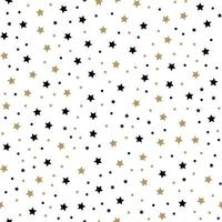 Seamless pattern with little rounded back stars, dots and circles on white background. vector