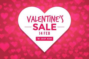 Valentines day sale background with Heart Shaped. vector