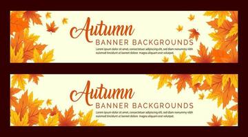 Autumn Background, Autumn leaves Background, Autumn Banner Backgrounds vector