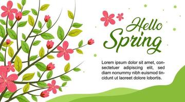 Fondo de temporada de primavera, hola primavera, fondo de venta de primavera, fondo de banner de primavera vector