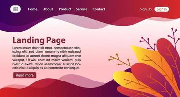 Landing Page Template Background, Colorful Landing Page Background, Website Page Template, Red and Purple Website Backgrounds vector