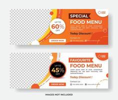 Food Menu Banner Template, Restaurant Banner Template, Special Food Banner vector