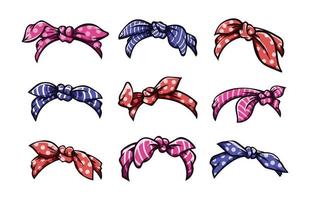 Set of retro headband for woman hairstyles vector