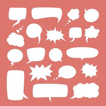 Variation empty comic speech bubbles vector
