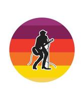 Music Retro Sunset Design template vector