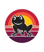 Frog Retro Sunset Design template vector